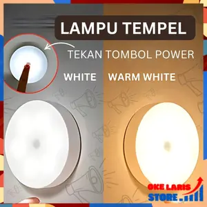 OLS (COD) Lampu Emergency Magnetic Motion LED Lampu Tidur LED Tombol Multifungsi Lampu Belajar Lampu Lemari Portable Bentuk Bulat