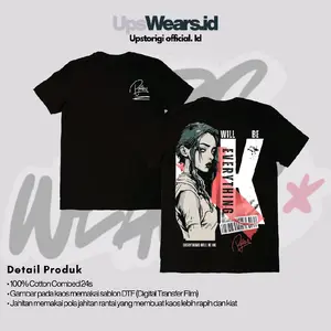 Baju Kaos Hitam Premium kualitas, Reguler Cowok & Cewek dengan Motif "Bailey" Bahan 100% Cotton Combed 24s. Distro Pria Keren