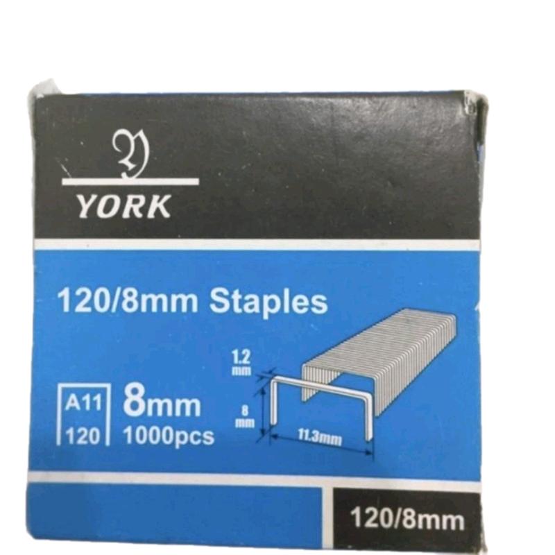 anak hekter staples reffil hekter tembak 8mm merk YORK 1000pcs 0
