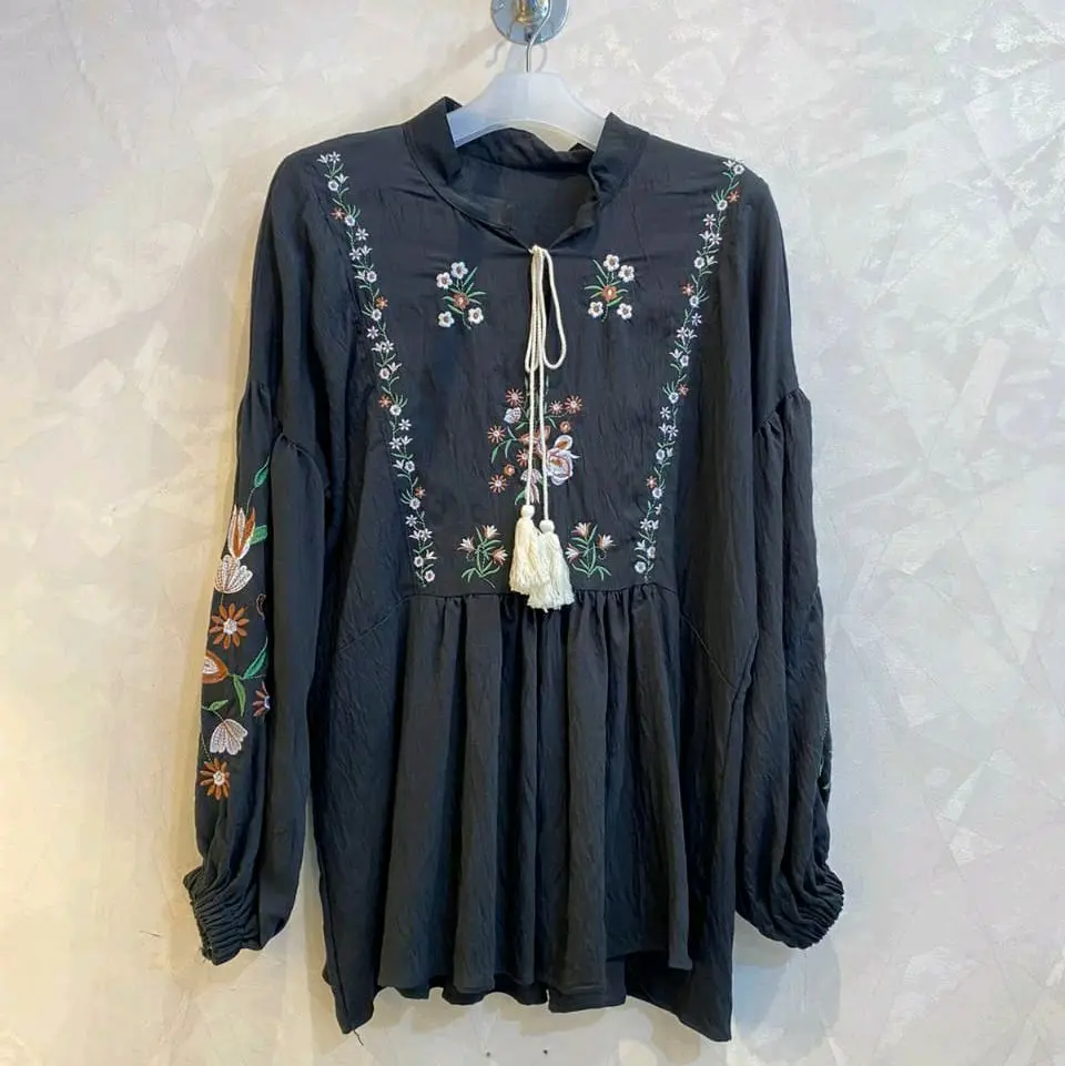 blouse polo linen galeri asterial