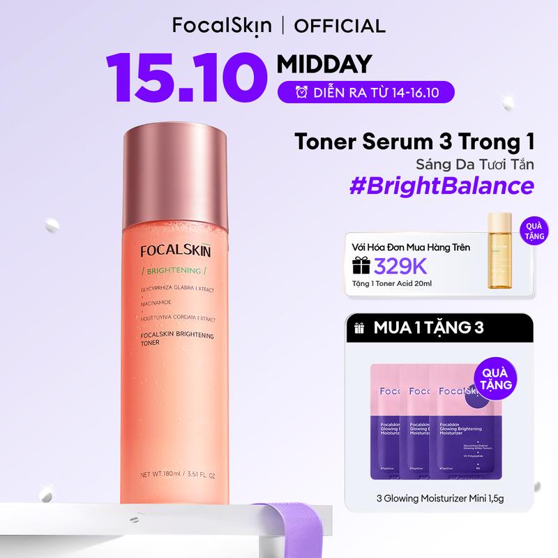 FOCALSKIN Toner Serum Bright Balance 3 trong 1 dưỡng da tươi tắn 180ml | Làm Đẹp Da Skincare Dưỡng Ẩm Da Chăm Sóc Da
