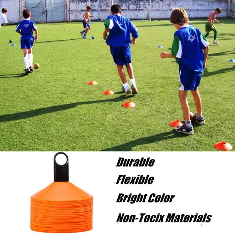 50pcs/Tas Cone Sepak Bola Mangkok Bola Training Latihan Atlet Sepak Bola Mangkuk 4
