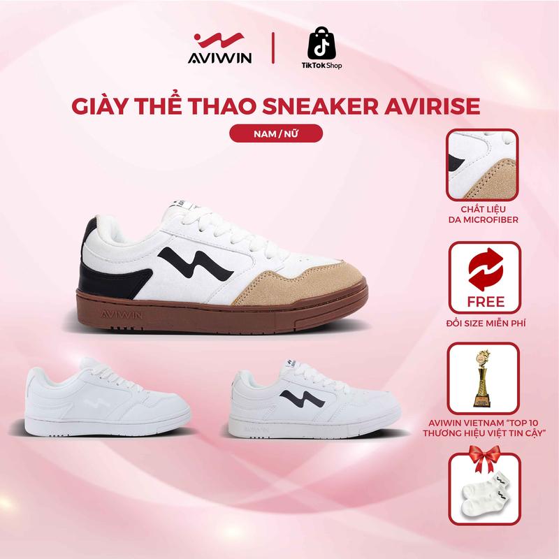 Giày Sneaker Thể Thao AVIWIN AviRise AVR Unisex Nam Nữ Đế TPR Đế Cao 3cm Chống Trơn Trượt Dáng Basic, Đi Học, Đi Chơi, Đi Làm - Bảo hành chính hãng