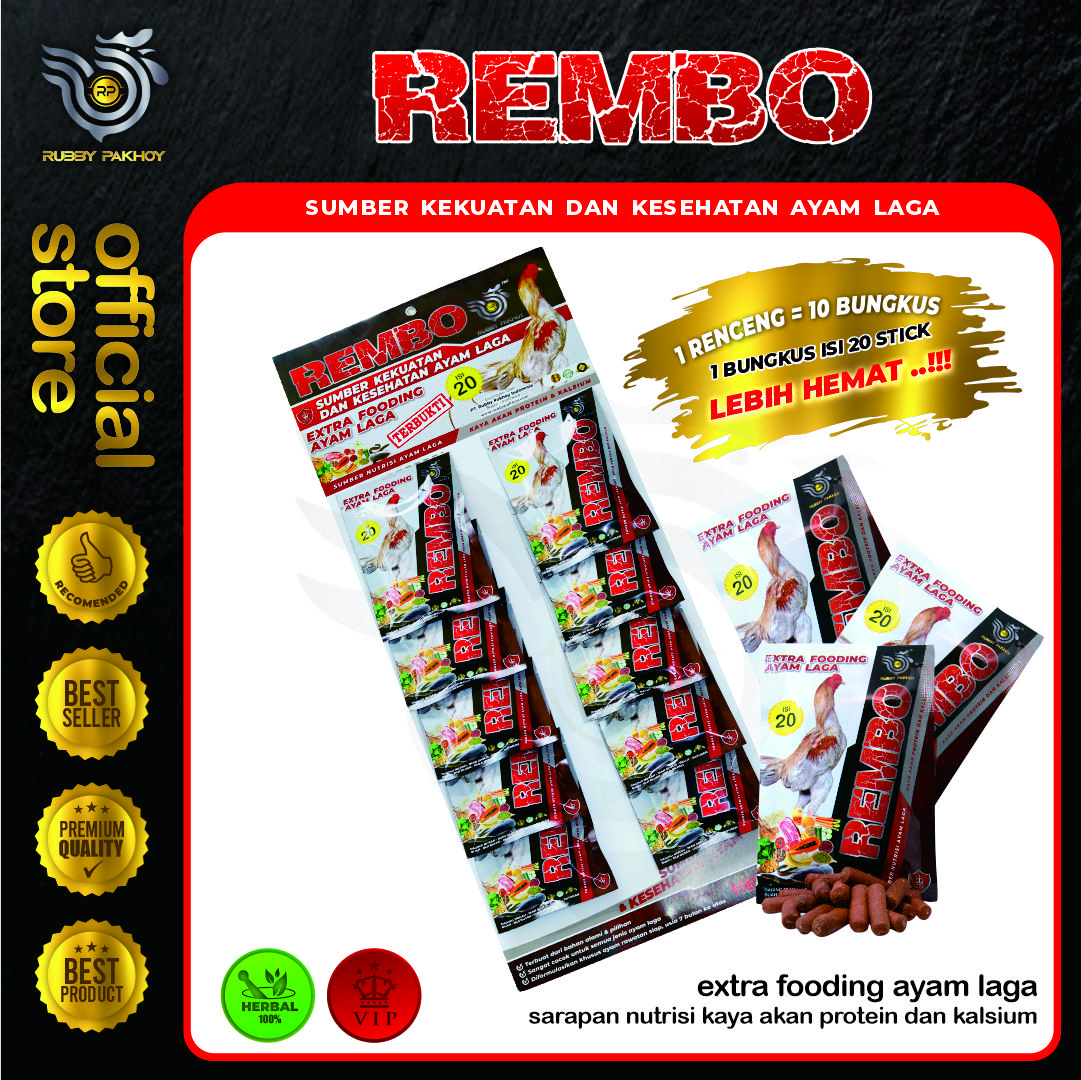 EXTRA FOODING REMBO NUTRISI TAMBAHAN AYAM LAGA (1 RENCENG ISI 10 SACHET)