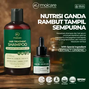 Moicare Paket Hair Serum & Shampoo – Anti Hair Fall dengan Ginger & Rosemary untuk Rambut Lebih Sehat