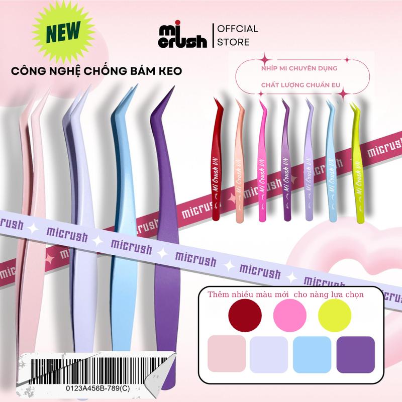   Bộ Nhíp Chống Dính Keo  - Nhíp Mi Crush Cao Cấp Xuất Khẩu Châu Âu·chống rỉ sét chống trơn trượt không bám keo chống mỏi tay Cosmetic Nữ Women Mỹ Phẩm Trang Điểm Mascara 