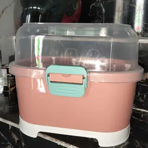 TUUMi Kotak Penyimpanan Botol Susu Besar Rak Pengering Botol Susu  Pelindung Debu dan Penampung Air Kotak Penyimpanan Peralatan Makan Bayi