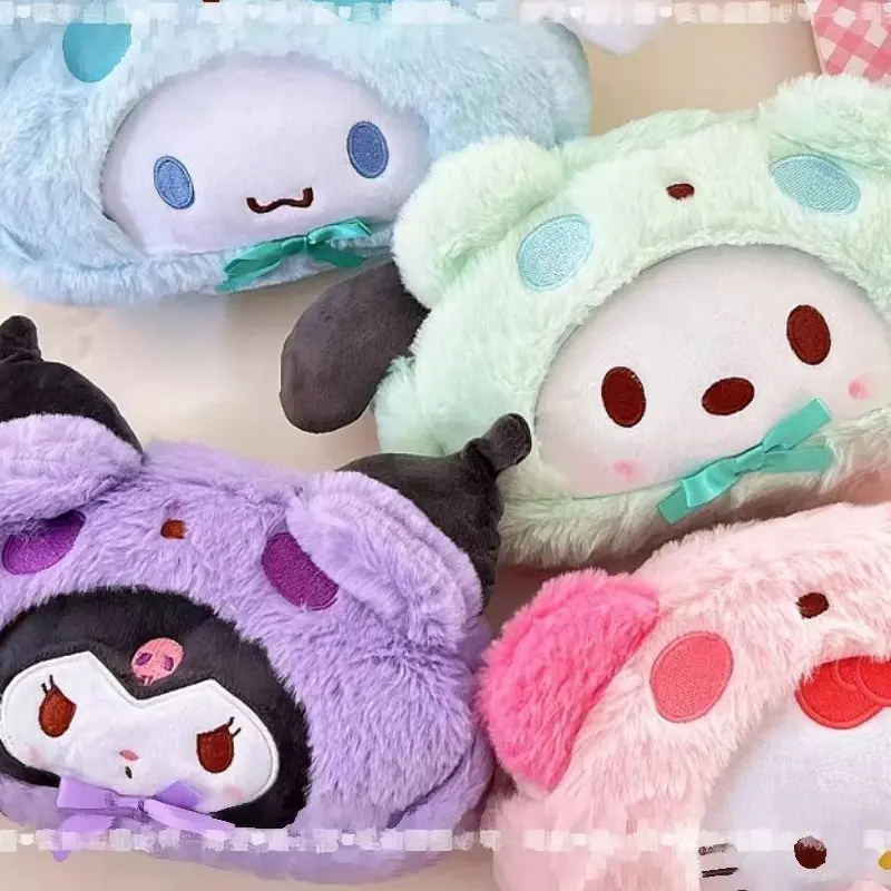 Sanrio / Kotak pena mewah/Tempat Pensil Bulu Soft Cute/ Tas Pensil Kosmetik/ Pouch Makeup Kecil Stationery