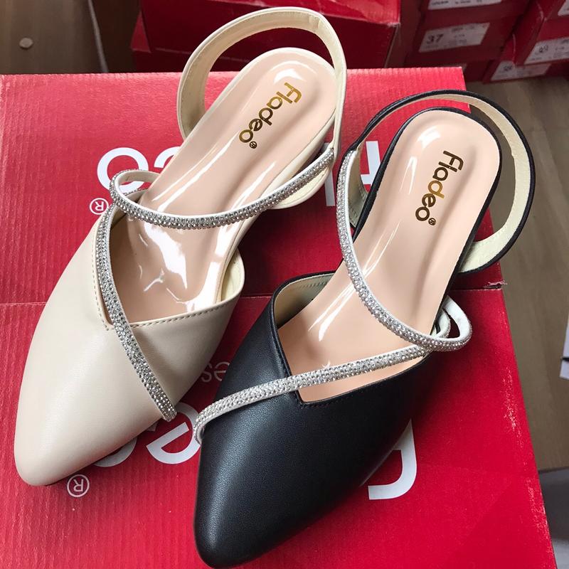 [NAIK SIZE] Sandal Heels Selop Wanita Fladeo 3cm LT Sandal Pesta Tali Mutiara 5