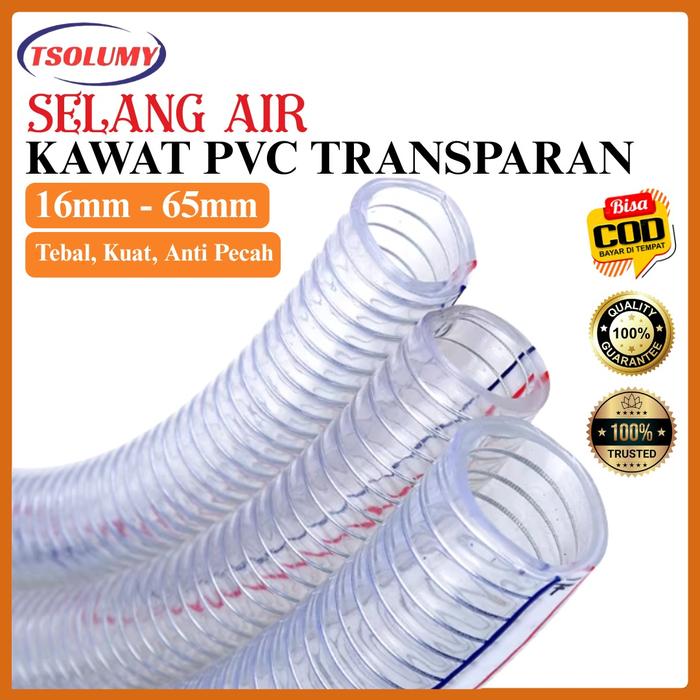 Promo Selang Air Kawat PVC Transparan Kawat Super Kuat Lentur Tahan ...
