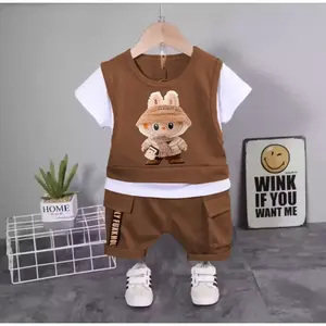 Baju Anak Laki Laki Setelan Anak Rompi Lengan Pendek Baju dan Celana Anak terlaris 1-5Tahun