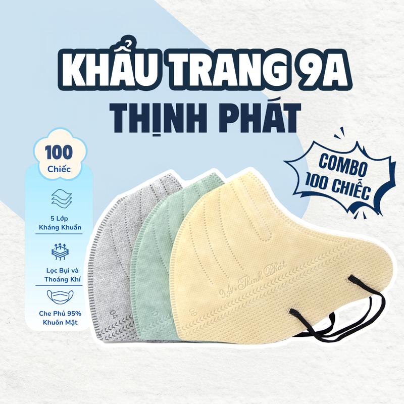 100 Chiếc KHẨU TRANG 9A THỊNH PHÁT 5 Lớp dày dặn, form to, che kín khuôn mặt size 45-99kg