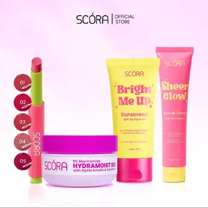 BUNDLE SET SCORA Bloop Pop Gloss Balm  2gr Lipgloss + Susncreen Bright Me Up spf 40