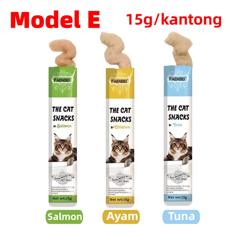 Snack Kucing Cemilan Kucing - Multi Rasa Tuna Salmon Premium CREAMY CAT Camilan Sehat Disukai Kucing 8