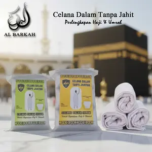 Al Barkah Celana Dalam Pria Tanpa Jahitan Ihram Ihrom Haji Umroh Katun Nyaman Reguler & Jumbo Size S/M/L/XL XXL/3L/4L/5L Perlengkapan Haji dan Umroh
