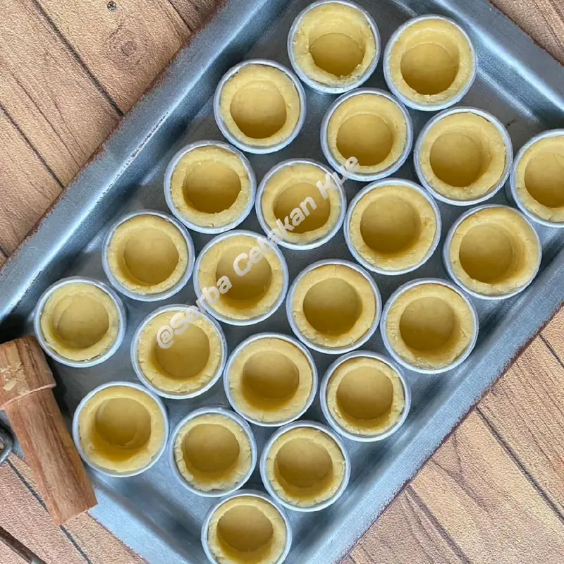 12pcs Cetakan Tart Mini + Kayu penekan - Cetakan Tartlet Loyang Diameter 4,5,6,7,8 cm murah meriah 3