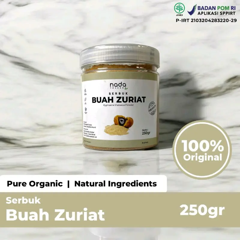 BUAH ZURIAT Bubuk Serbuk Premium Organik | Herbal Promil Program Hamil Dan Kesuburan | Hyphaene Thebaica Organic Powder | 50gr, 100gr, 250gr, 500gr & 1Kg 0