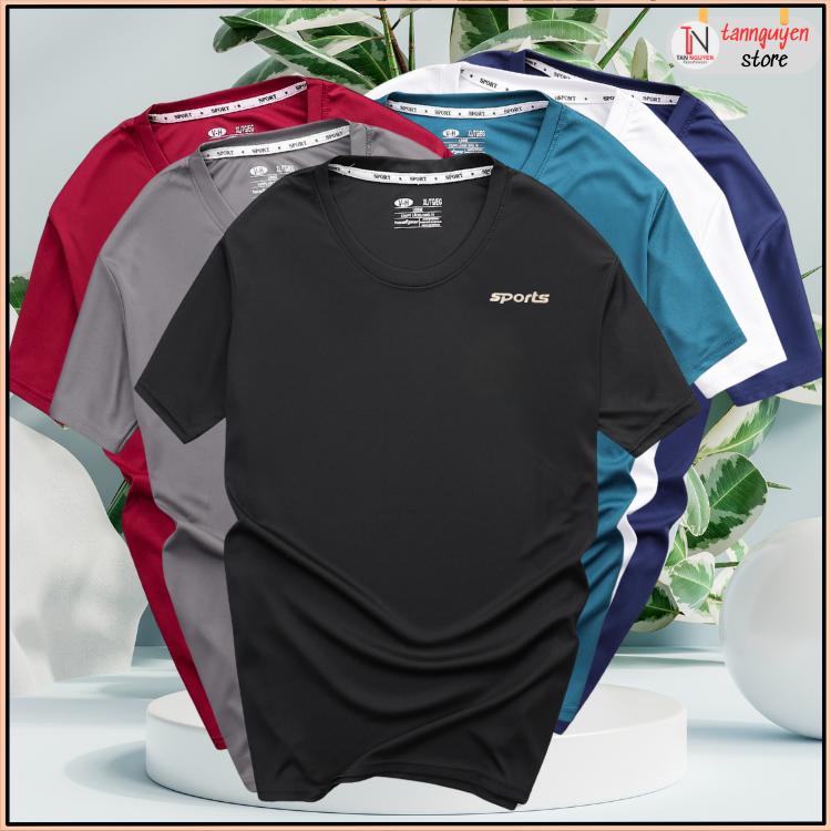  Áo thun nam - Áo Thun Thể Thao Có Tay Chất  thun lạnh Co Giãn mặc nhà dạo phố - thoáng mát 