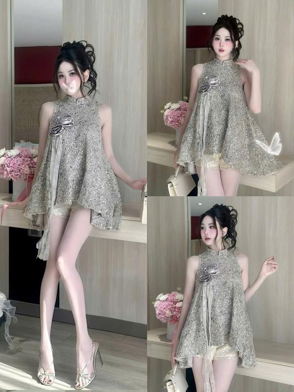  SET ÁO YẾM MIX QUẦN KIM SA LẤP LÁNH XINH SANG BY NGÂN LINH 