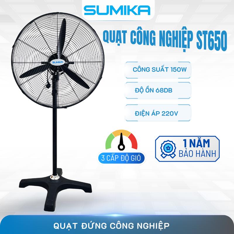 SUMIKA Quạt Đứng Công Nghiệp ST650 Công Suất 150W Lưu Lượng Gió 18.000 m3 h 3 Tốc Độ Bảo Hành 12 Tháng Hàng Chính Hãng