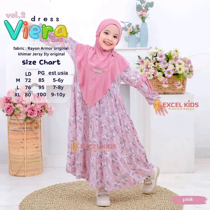 GAMIS KIDS SYARI / GAMIS KIDS RAYON / GAMIS MOTIF BUNGA / EXCEL 0