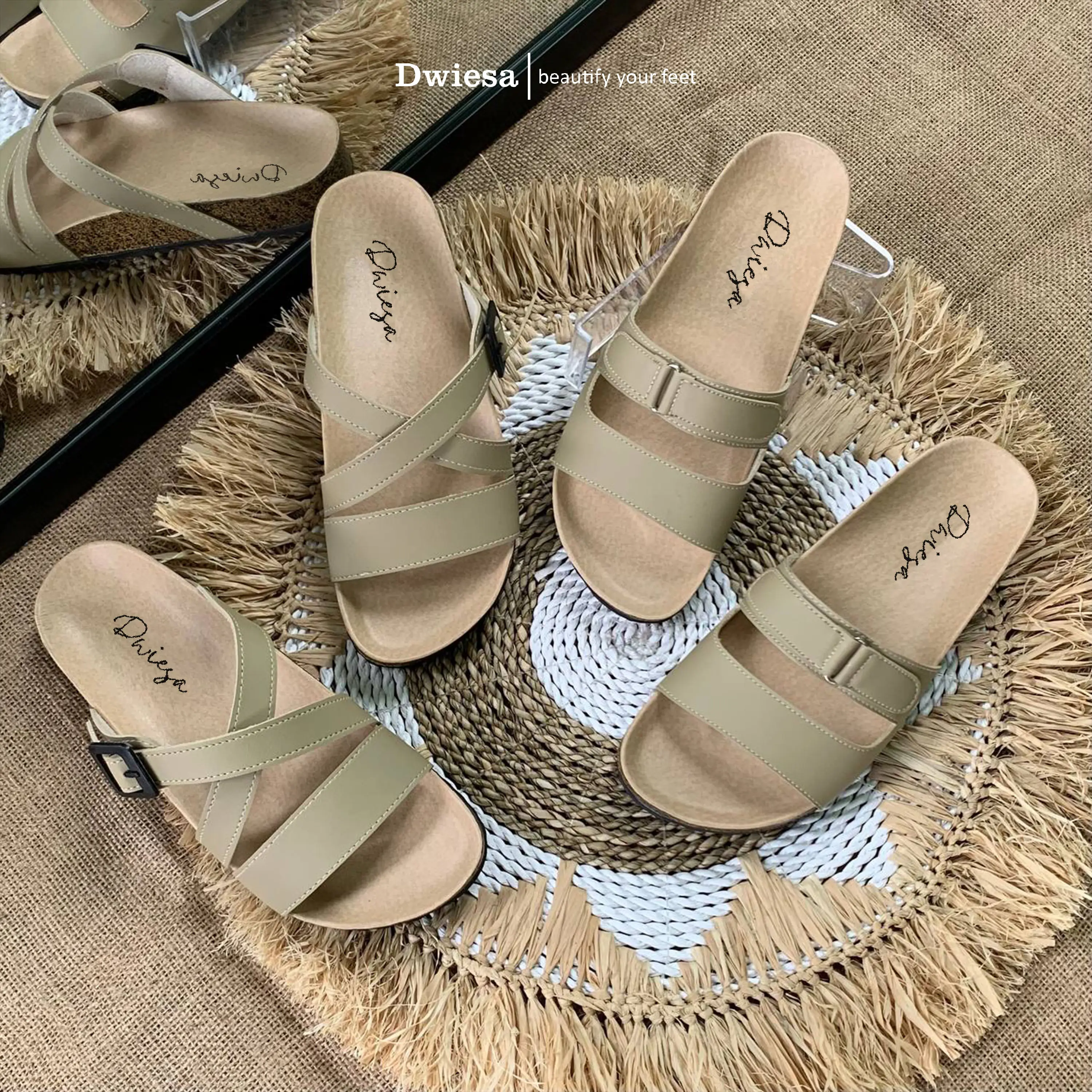 Sandal Selop Wanita Kasual Slop Puyuh Teplek Premium Terbaru Sendal Dwiesa Collection Kekinian DCPYHC01