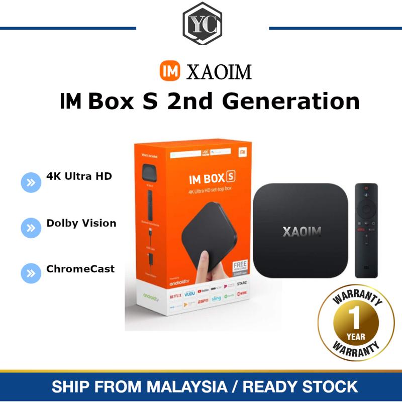 Kotak penstriman AndroidTV, Xaoim Box S, 2.4G + 5GWIFI, Bluetooth ...