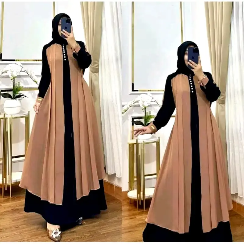 Gamis Abaya Mewah Gamis Elegan Simple Wanita / Gamis Lebaran Terbaru 2025 Dress Muslim Dewasa Remaja Syar`i Crinkle Airflow