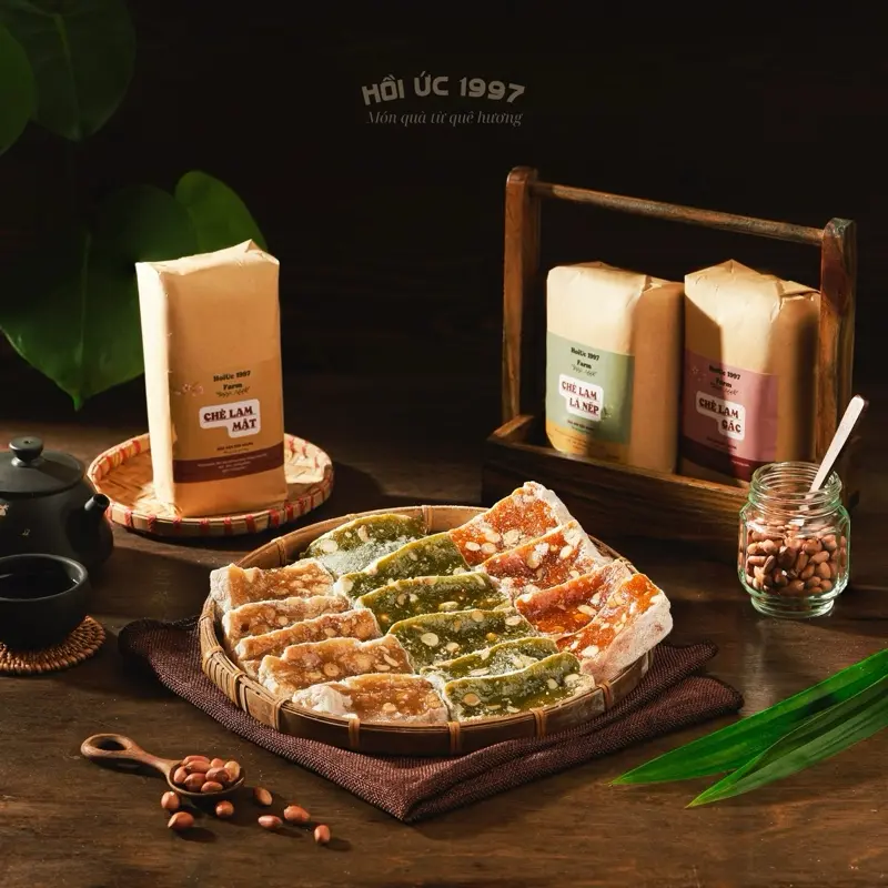 [ MUA LỜI NHẤT  ] COMBO 3 vị kẹo chè lam mật nếp gấc ( 1KG + 500G )  đồ ăn vặt snack- Hoiuc1997 food