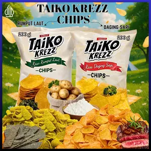 COD HALAL/Taiko Krezz Chips/Keripik Kentang/Cemilan/Promo Murah/Rasa Daging Sapi/Rasa Rumput Laut/Keripik/chips/renyah dan lezat/bahan baku berkualitas/Crispy Chips/Potato/Snack/Kripik