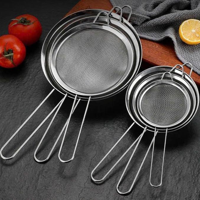  Rây lọc siêu mịn rây bột lọc sưɑ~ hạt  vớt đồ chiên nhiều kícḣ thước 5.5cm - 24cm 