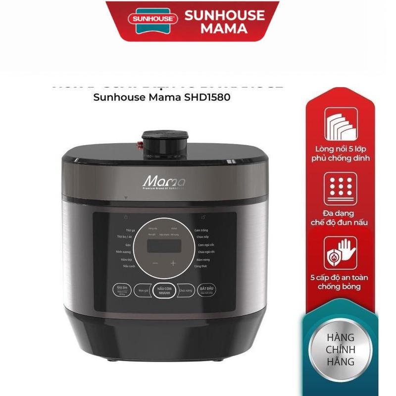 Nồi áp suất điện tử đa năng 5L Sunhouse Mama SHD1580 - 12 chế độ nấu_Hàng