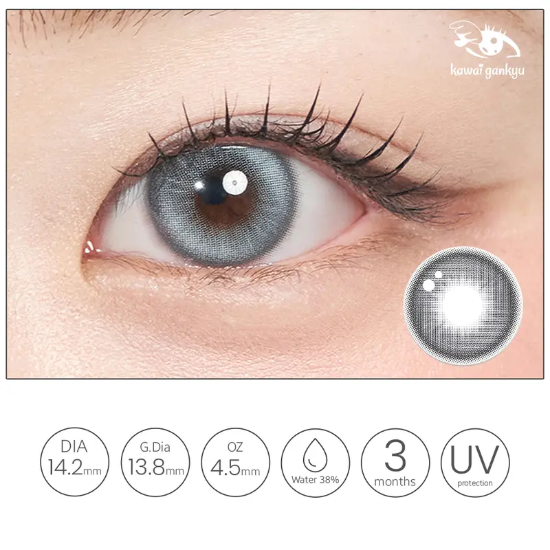 KawaiGankyu Softlens - Clearie Queen Gray  Contact Lens (1pc/SETENGAH PASANG) 3