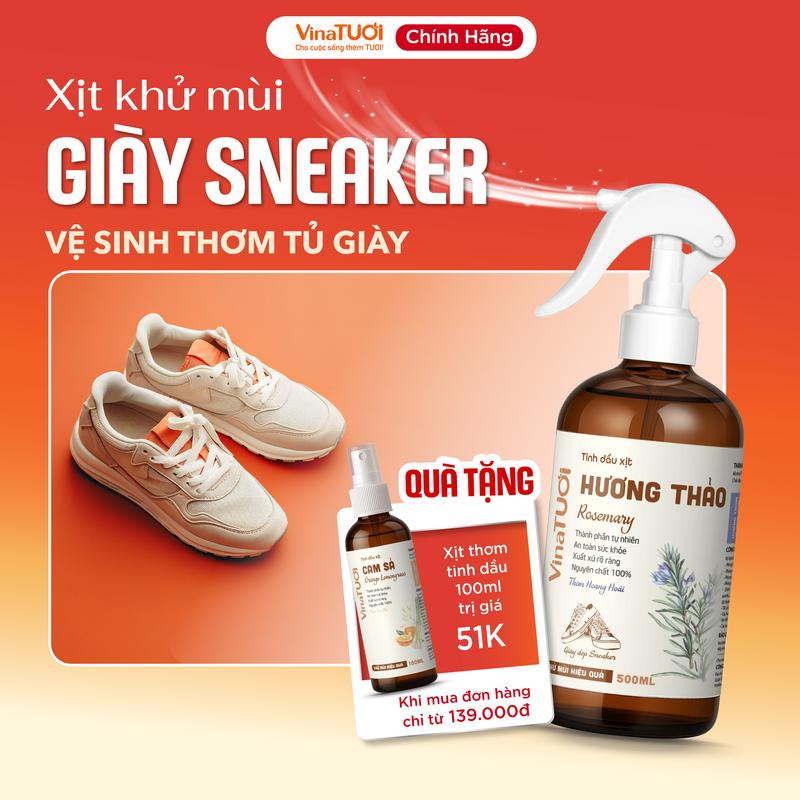 Chai Xịt Thơm Khử Mùi Vệ Sinh Giày Sneaker 100ml/500ml VINA TƯƠI Bình Xịt Vệ Sinh Khử Mùi Hôi Giày Tinh Dầu Thiên Nhiên