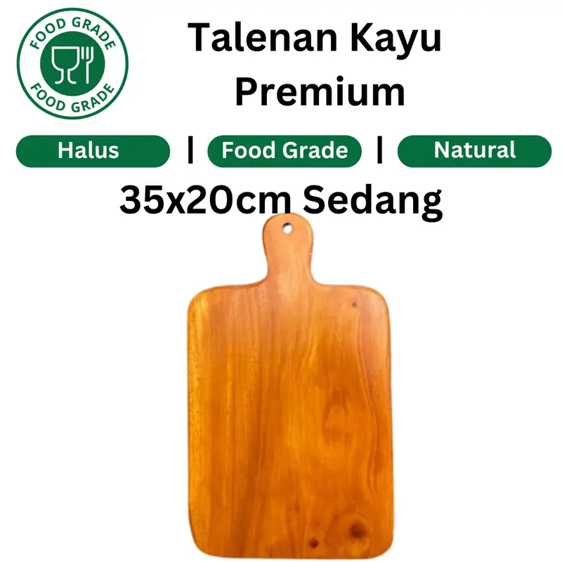 Talenan Kayu Jati/Mahoni 34x20 Tanpa Sambungan dengan Cantolan Atas - Alat, Dapur 7