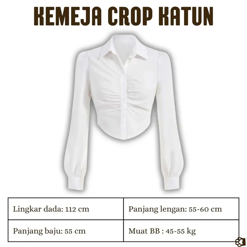 Bora Outfit Vintage Cantik [Kemeja putih Crop Katun , Celana ivory, dan Belt coklat] One set OOTD Yearbook - PS46 1