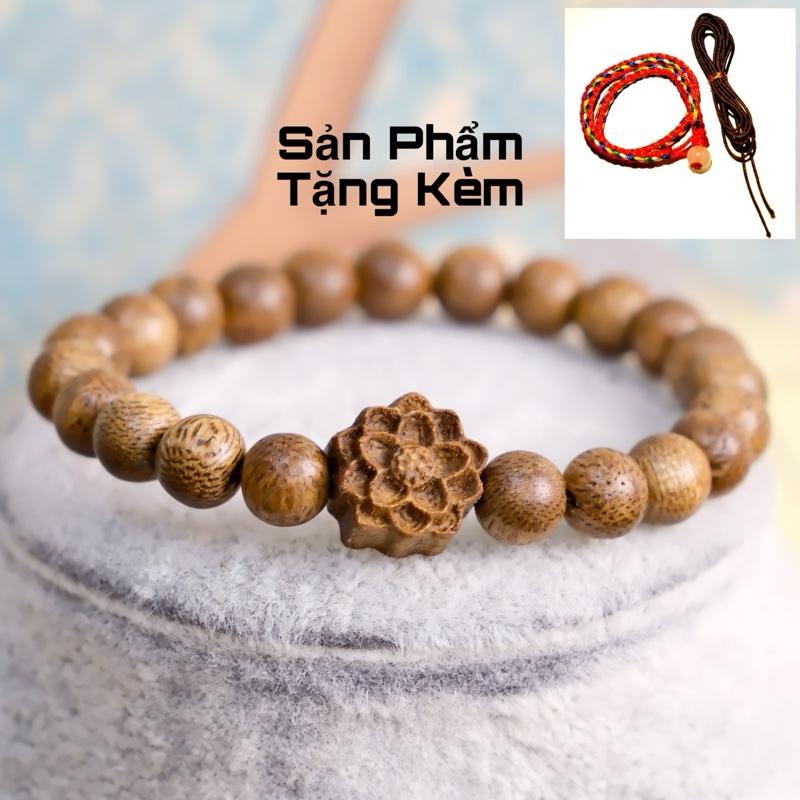 Vòng tay Trầm hương tốc vườn Charm Hoa Sen - hương thơm nhẹ nhàng xinh phù hợp cho Nam & nữ (kèm hộp + dây dự phòng) Phụ Kiện Tulip Women