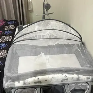 COCOBB Co-Sleeper Rocking Crib Bayi dengan Mosquito Net & Diaper Table Tempat Tidur Bayi Samping Tempat Tidur Orang Tua dengan Ayunan Tool Free Installation COD Quality Assurance