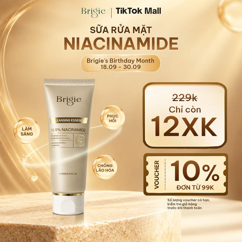 Sữa Rửa Mặt Brigie Niacinamide 100ml – Làm Sạch Dịu Nhẹ & Hỗ Trợ Làm Sáng Da
