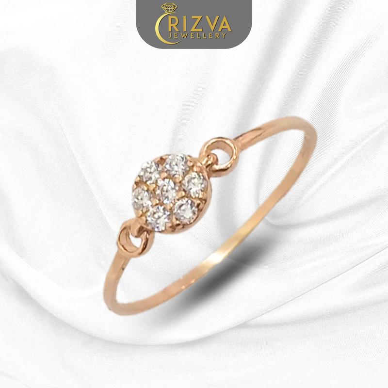 Cincin Solitaire Bunga Var Rizva Jewellry Rose Gold 8K 3