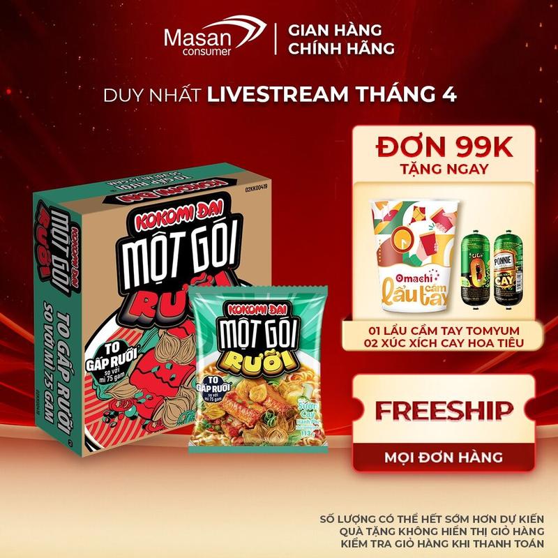 MÌ Kokomi Đại một gói rưỡi Sườn hành phi 30 gói x 113gr