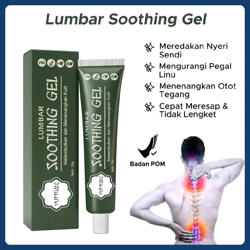 Promo Yumabe Lumbar Soothing gel 20gr Mengencangkan Perawatan Lutut Bahu Tumit Nyeri Sendi & Otot Tubuh Nyeri Punggung & Tulang Belakang Dengan Extract Tumbuhan Aloe Vera