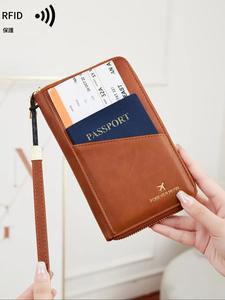 ペンホルダー付きパスポートケース、大容量パスポートホルダー、旅行書類オーガナイザー、女性&男性用パスポート財布
