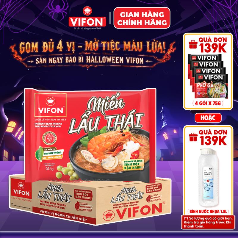 Thùng 24 Gói Miến Lẩu Thái / Măng Vịt/ Sườn Heo VIFON 60g / Gói