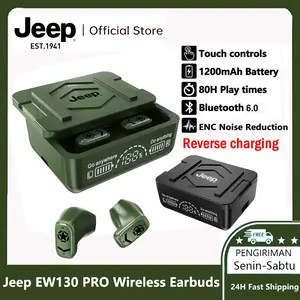 Jeep EW130 PRO Wireless Earbuds Bluetooth 6.0 Gaming Earphone ENC Large Battery Reverse Charging Function IPX5 Waterproof Sports Headset with Mic