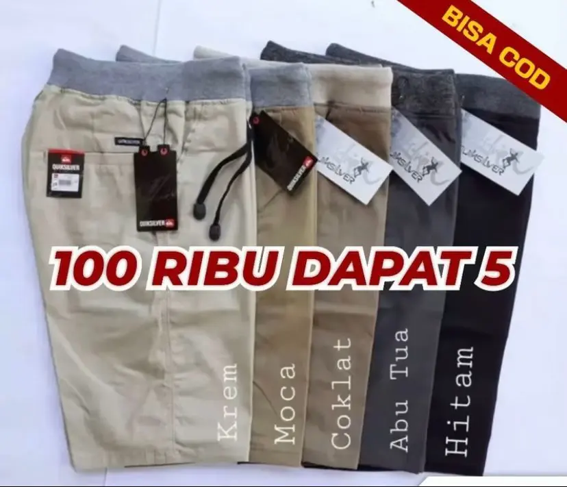 Celana Pendek Pria Chino Rip Karet Pinggang Kolor Katun Combed Distro - Surfing, Shorts Twill Rib Melar Dewasa