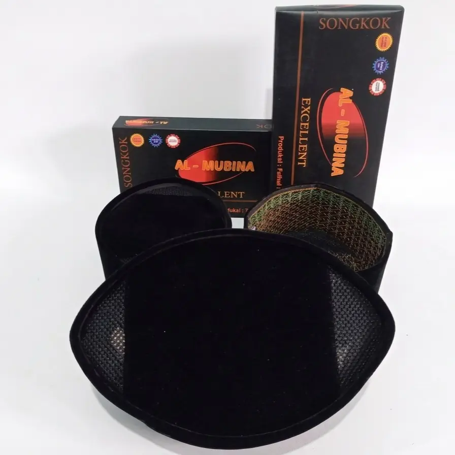 Al Mubina TINGGI 9 Songkok AC POLOS Muslim Peci Kopiah Hitam Dewasa ANAK Motif Katun Bahan Contessa Model AC Ventilasi Nyaman Elegan Ukuran 0 hingga 10 jahitan halus