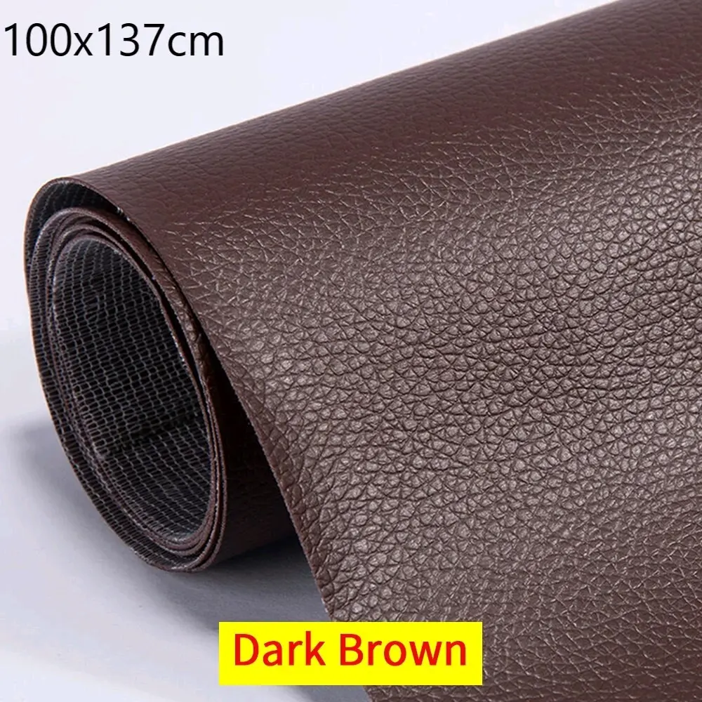 Kulit Sintetis Tambal Sofa Adhesive Leather Patch Waterproof 100x137cm - RL-20 - Dark Brown