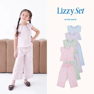 HYPO DIPO - Lizzy Girl Set - Setelan Anak Perempuan 1-8 Tahun - Motif Kotak Renda Korean Style