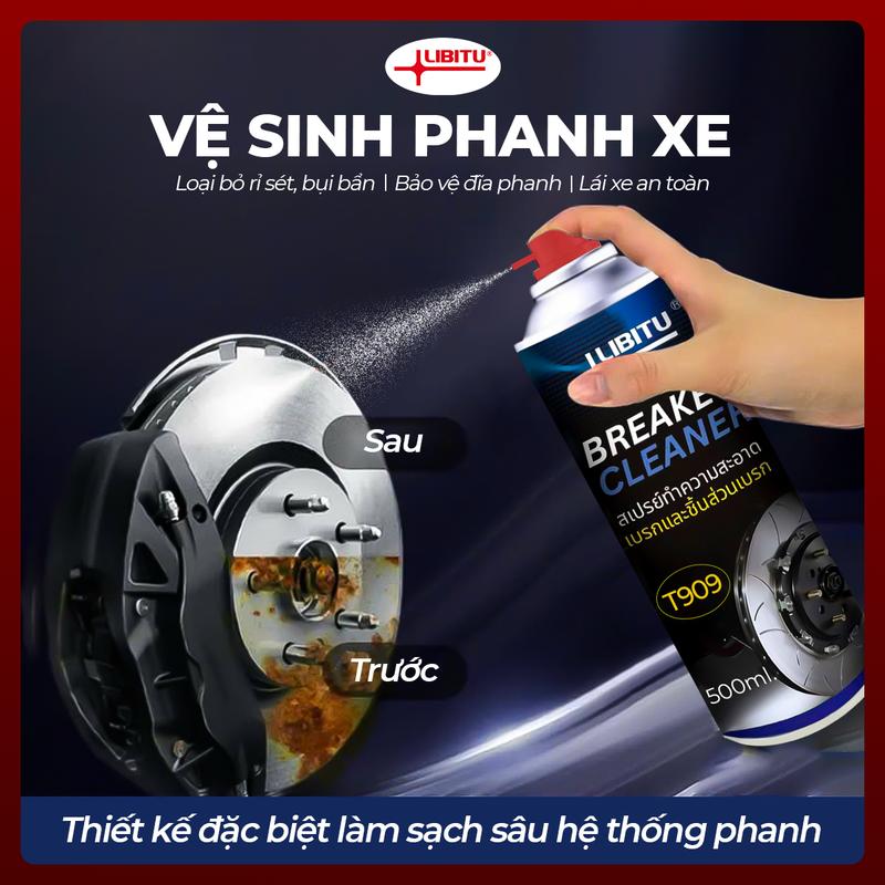  Dung Dịch Vệ Sinh Đĩa Phanh  Đĩa Thắng  LIBITU Cho Ô Tô Và Xe Máy Dung Tích Lớn 500ML 